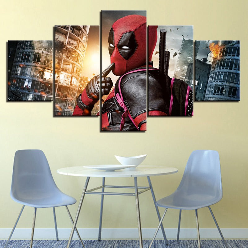 5 Piece Deadpool - Canvas Wall Art Painting | Bowlift