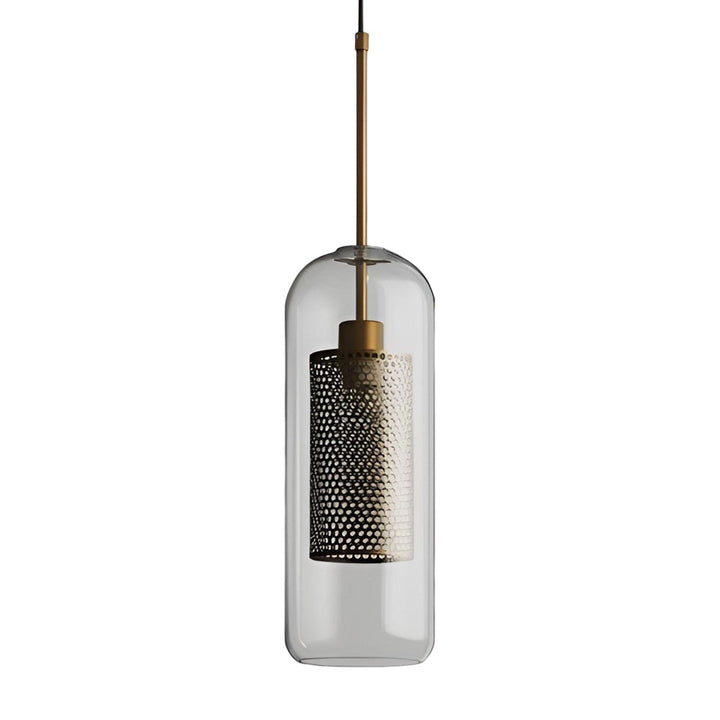 Vintage industrial pendant lamp with round glass and gold – LED pendant light for dining room and living room | Bowlift