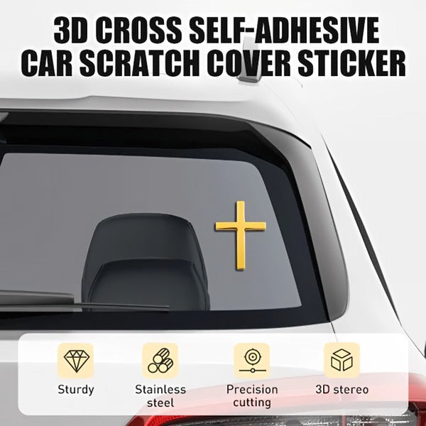 BowLift | ️ 3D Cross Metal Jesus Christ Cross Badge StickerCar Anti-Scratch Sticker