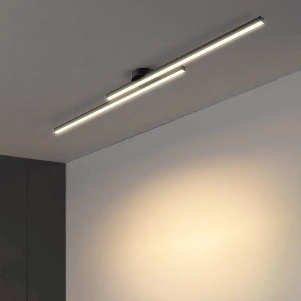 BowLift | Minimalist Modern Hallway Lights – Long Strip Linear Ceiling Lamp, Close-to-Ceiling Chandelier, Remote Dimmable for Home Interiors