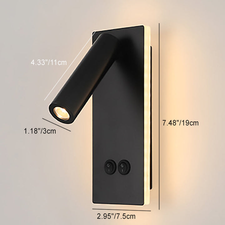 BowLift | Modern Minimalistic Rectangular Round Iron Aluminum LED Wall Lamp For Bedroom