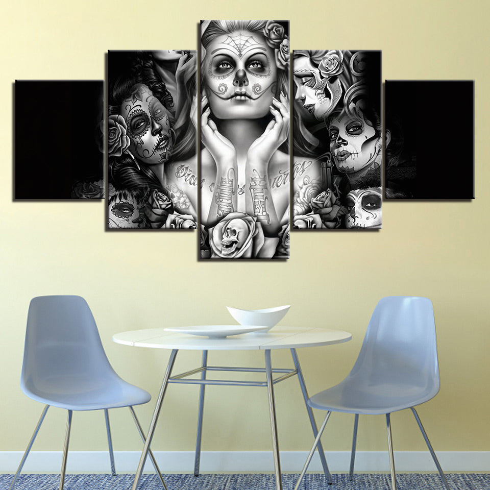 Calavera Girls - Canvas Wall Art Painting | Bowlift