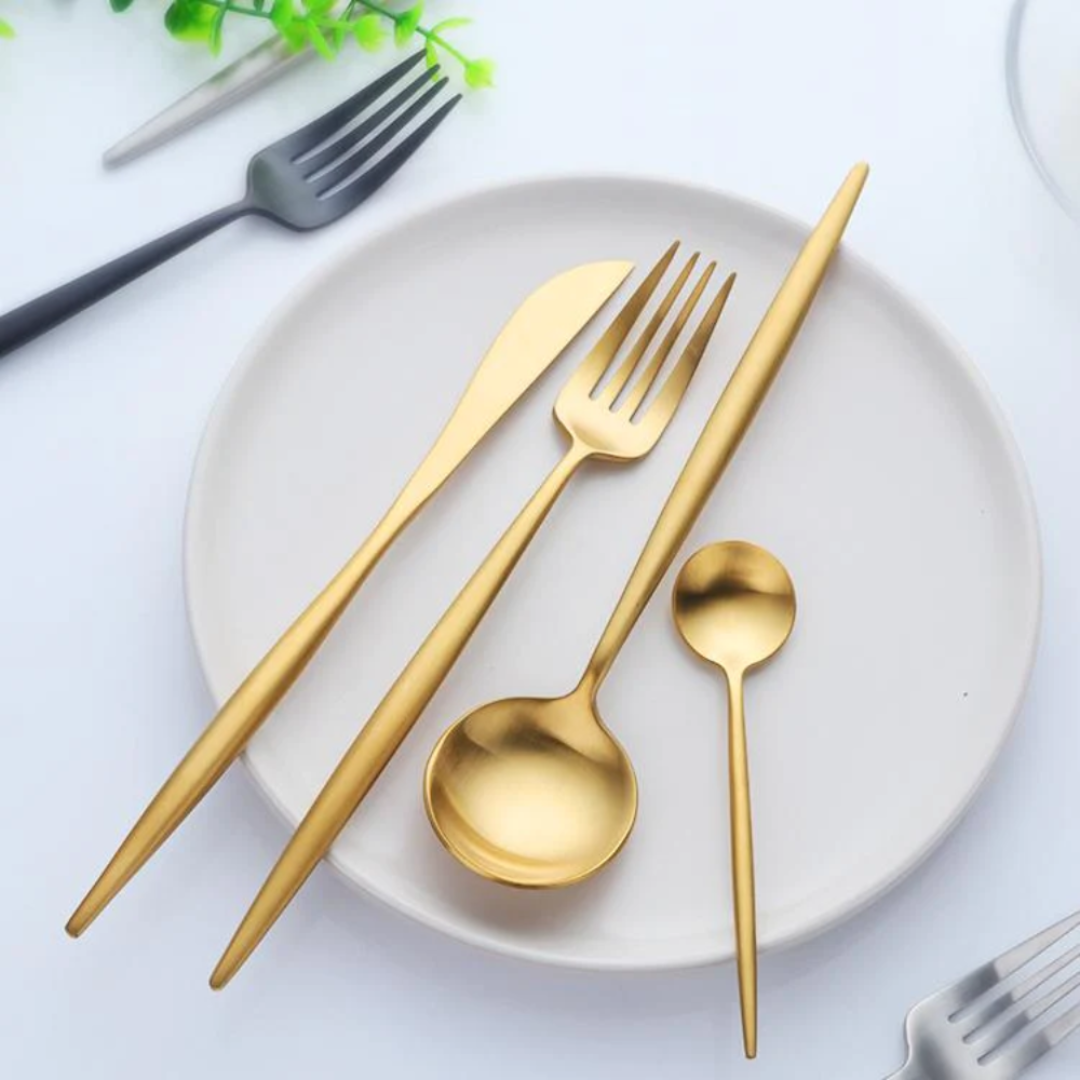 BowLift | Modern Stainless Steel Cutlery Set – 24 Pieces