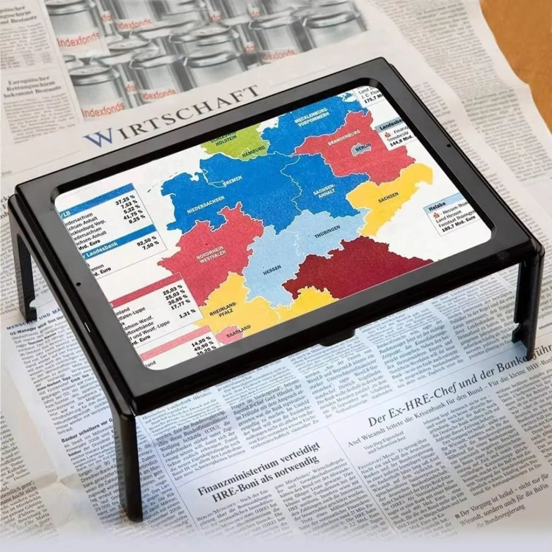 BrightView | 3x Page Magnifier with LED Light – Full Page View – Lightweight & Hands-Free – Ideal for Seniors & Low Vision Users Bowlift