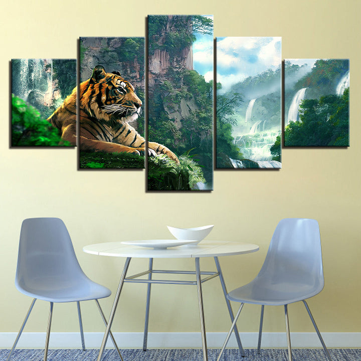 Perched Tiger - Canvas Wall Art Painting | Bowlift