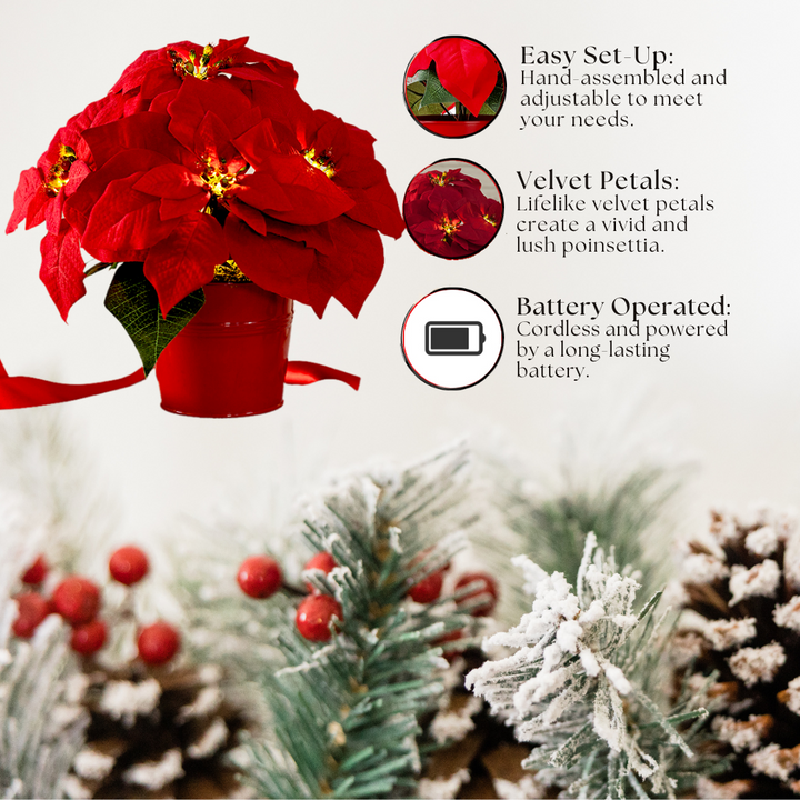 Red Poinsettia - Illuminate Your Holidays with Elegance Bowlift