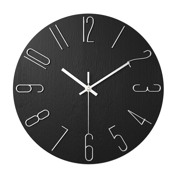BowLift | Modern Black Wall Clock | 30 cm Silent Minimalist Design