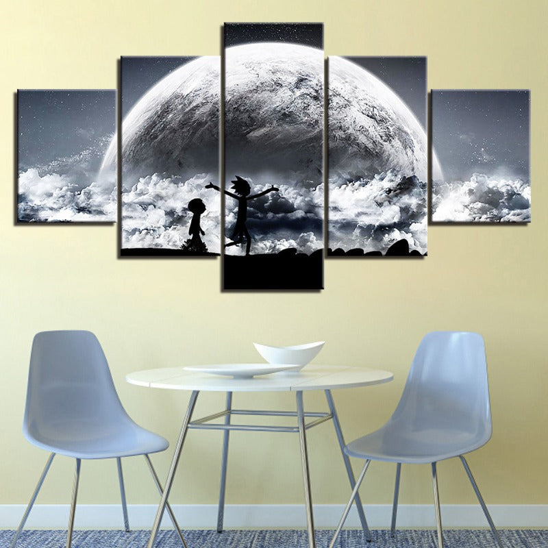 5 Piece Awesome Galaxy View - Canvas Wall Art Painting | Bowlift