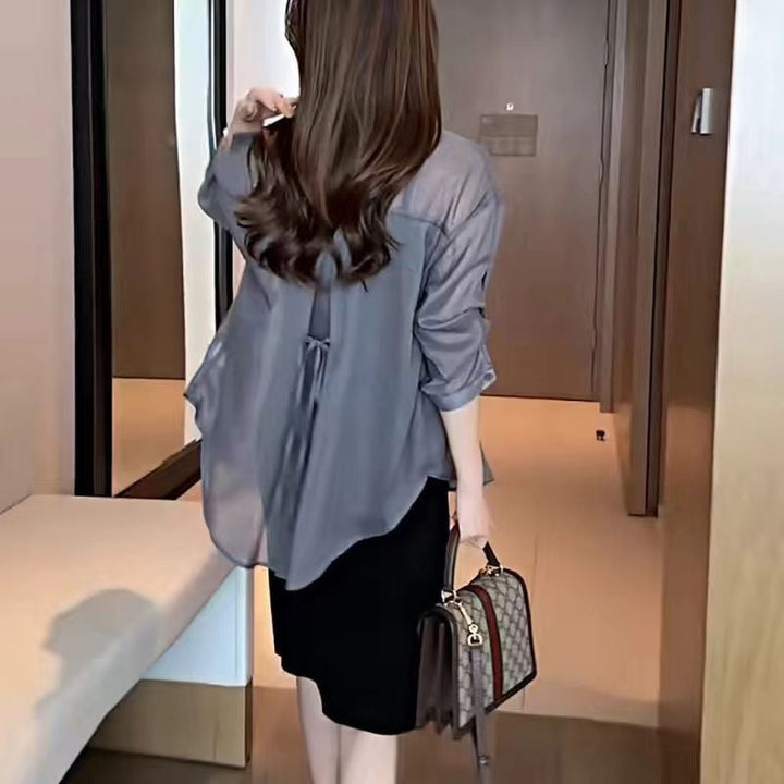 Summer blouse made of silk chiffon | Bowlift