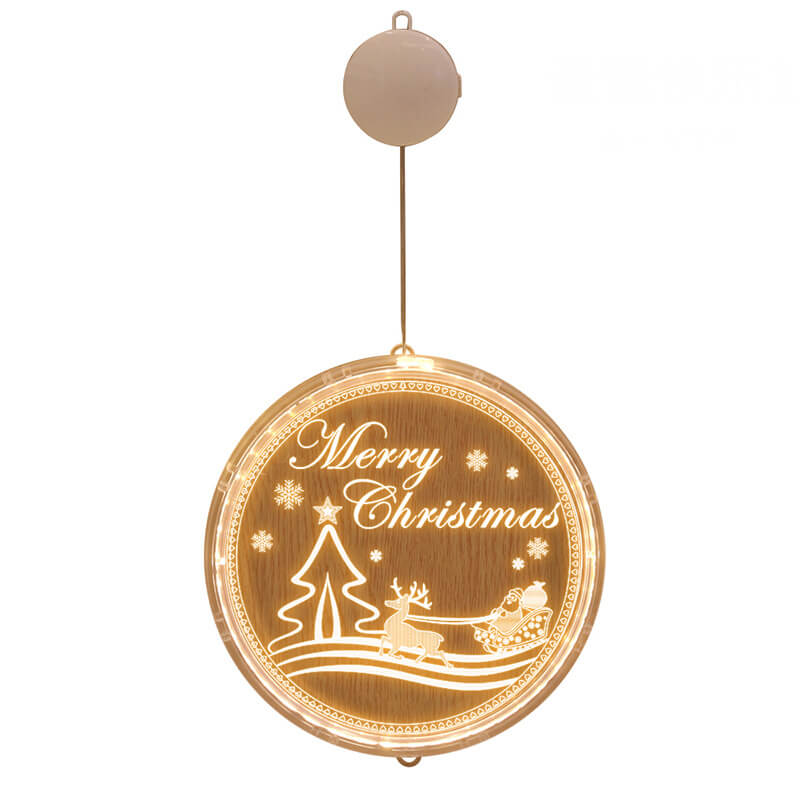 BowLift | Christmas LED Acrylic Decoration Round Suction Cup Light