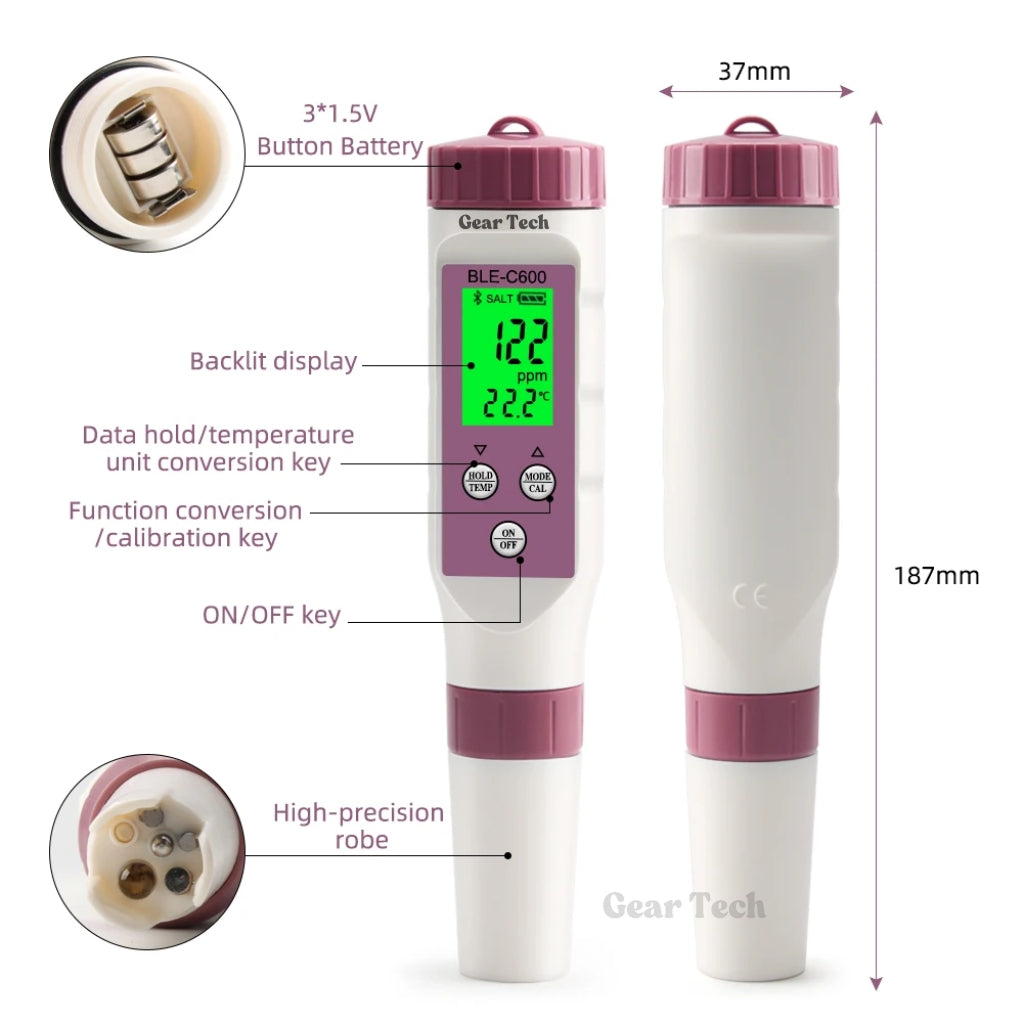 BowLift | Digital Pool Tester – Measuring device for pH and chlorine for easy pH measurement in pool water