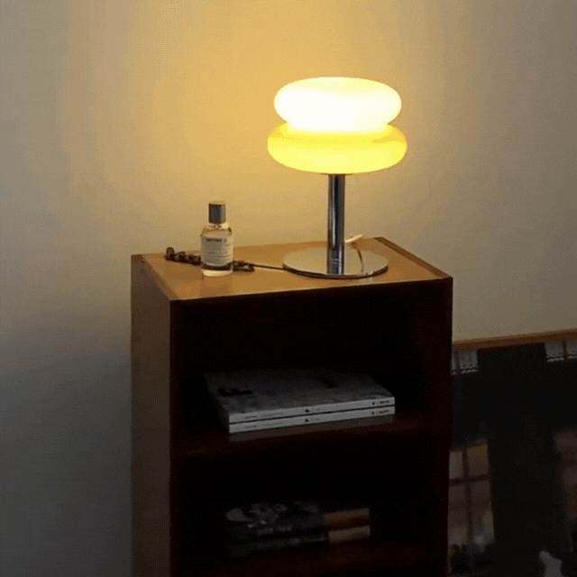BowLift | Elegant Macaron Glass Table Lamp with USB - 3 Light Colors
