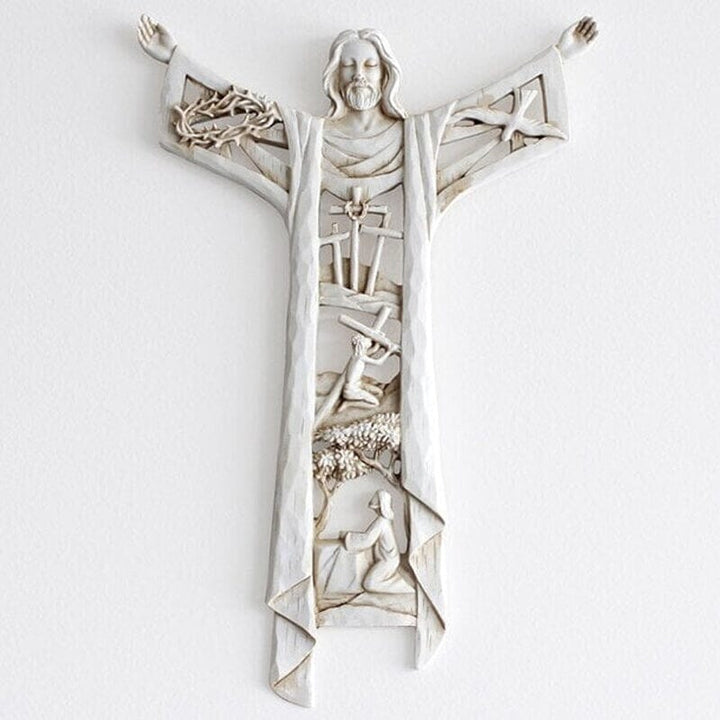 BowLift | Risen Christ Wall Cross Jesus Figures