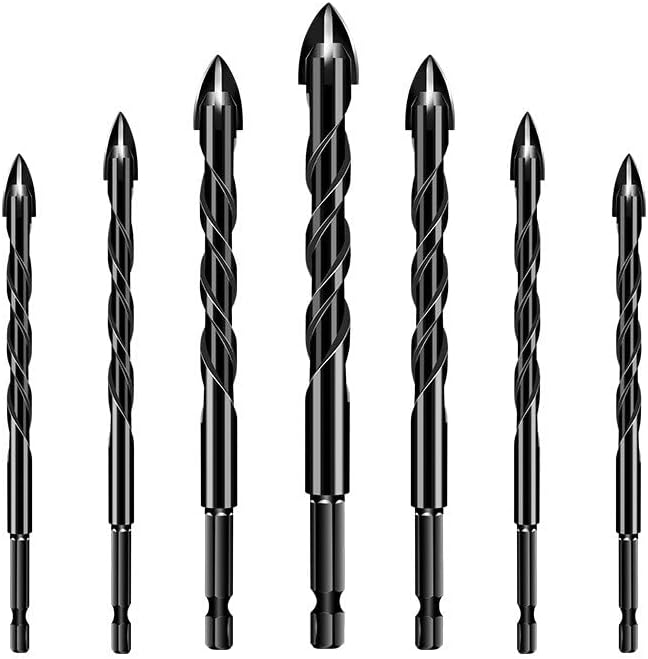 BowLift | Drill Bit Set | 7-Piece Hard Alloy | 4-Edge Cross Design | Tile, Glass & Wood Precision Drilling