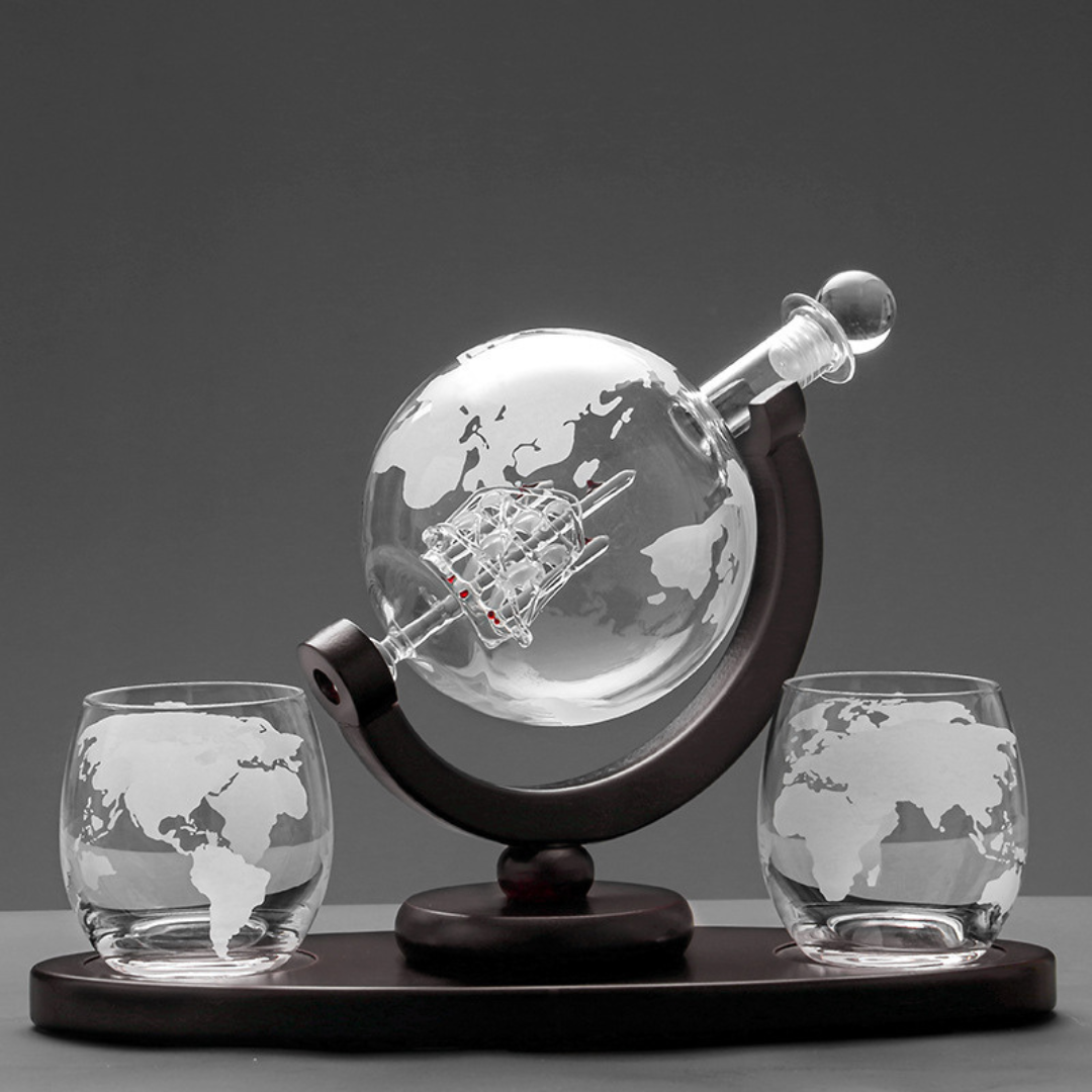 BowLift | AtlasWhisk | Whiskey Globe Set Premium Drinkware for Enthusiasts