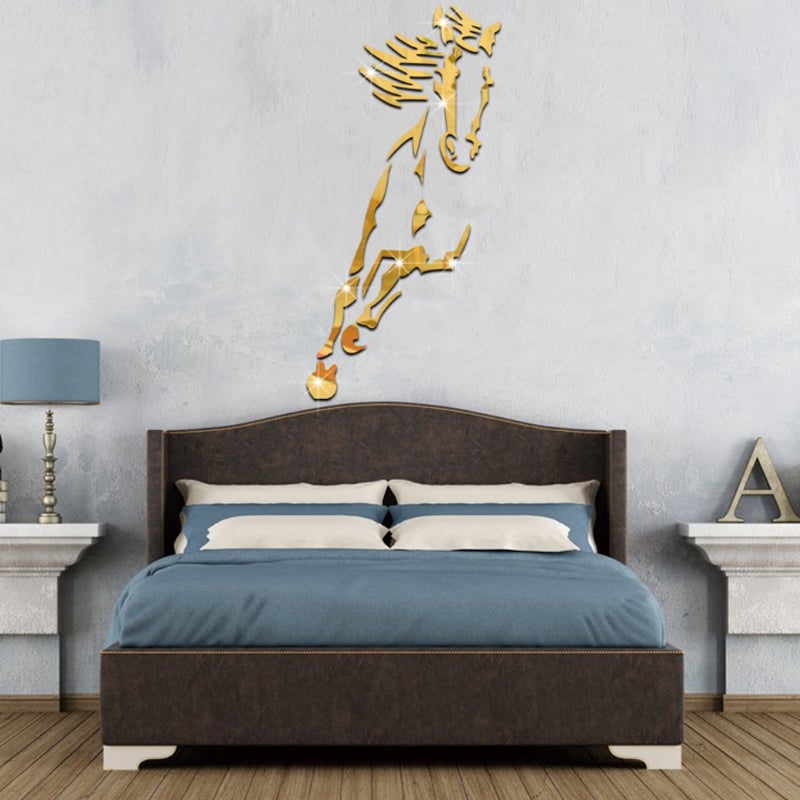 BowLift | Galloping Horse Wall Decoration, 3D Acrylic Modern Mirror Horse Wall Sticker