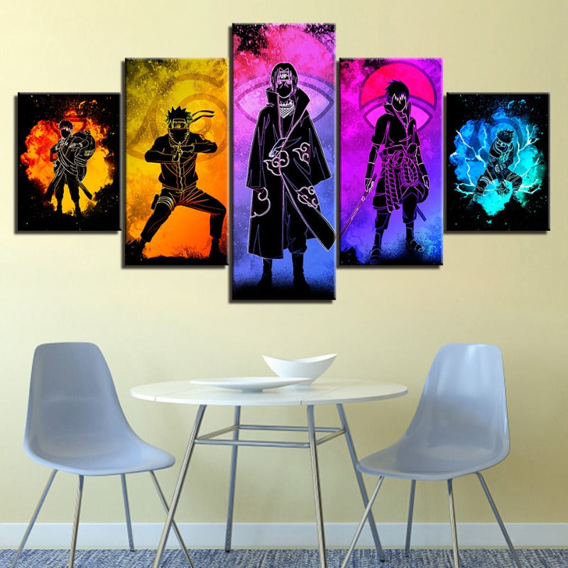 5 Piece Naruto Anime - Canvas Wall Art Painting | Bowlift
