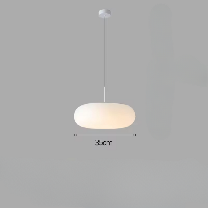 BowLift | Modern Cream Pendant Lamp in Simple Chandelier Style with Warm LED Lighting