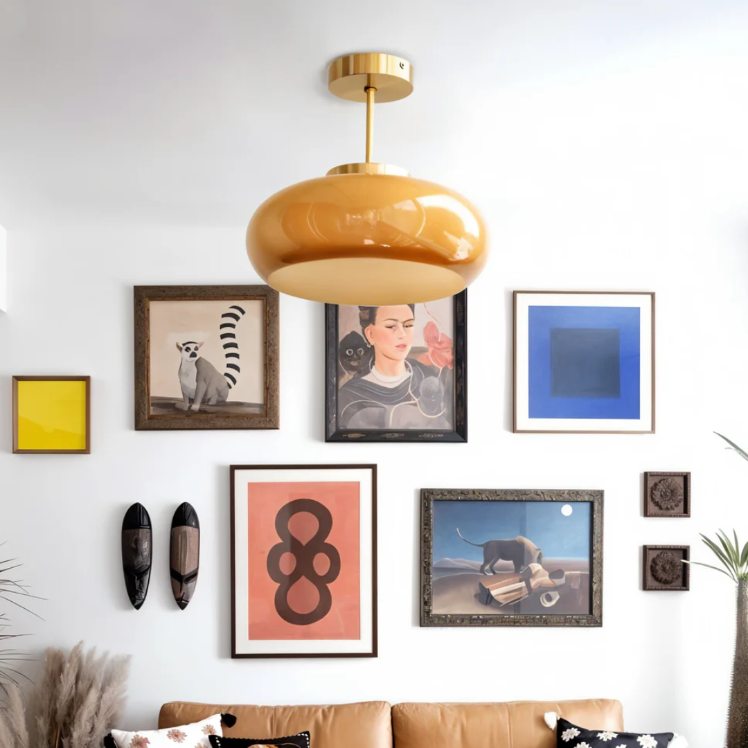 BowLift | Vintage Yellow Ceiling Lamp