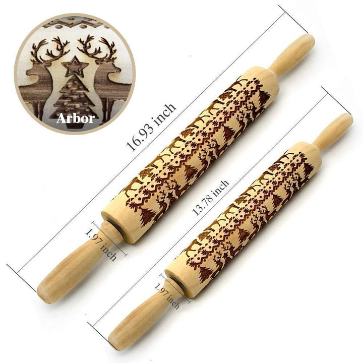 Christmas Embossing Rolling Pin | Bowlift