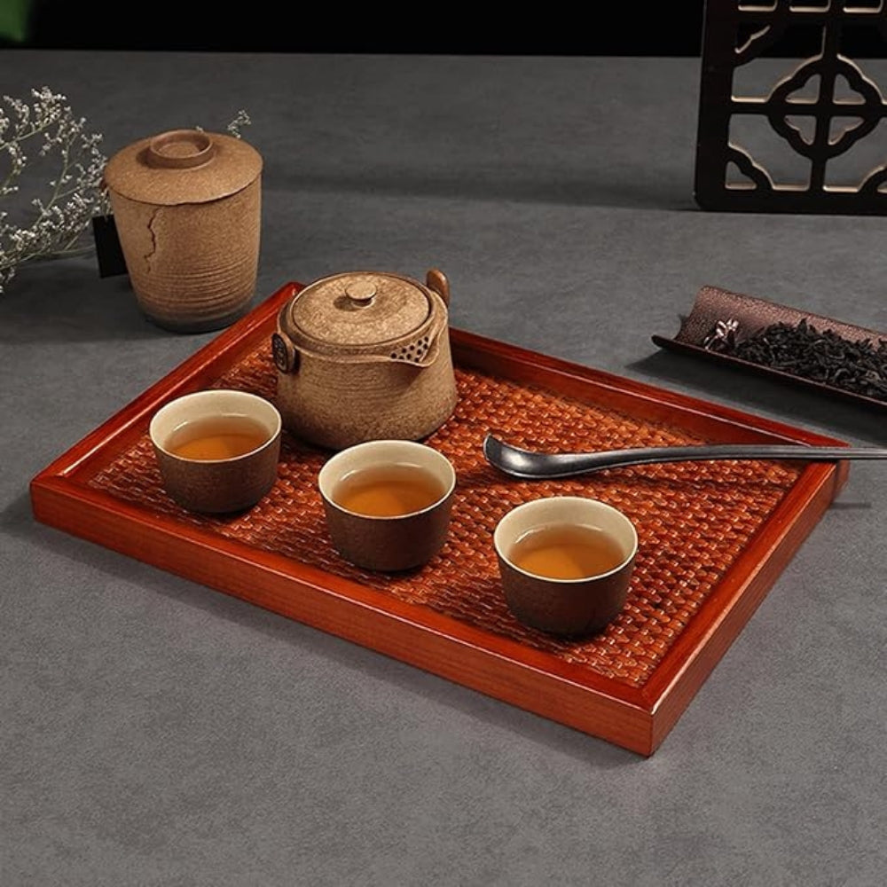 BowLift | Artisanal Rattan Wooden Tea Tray