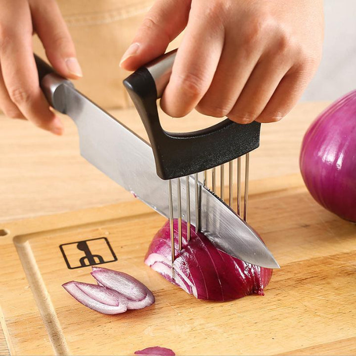 Stainless Steel Onion Cutter Holder, Food Slicers Assistant Tomato Slicer Holder | Bowlift