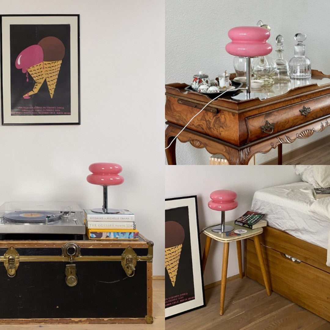 BowLift | LueurRose – Retro Table Lamp with Dimmable LED and USB