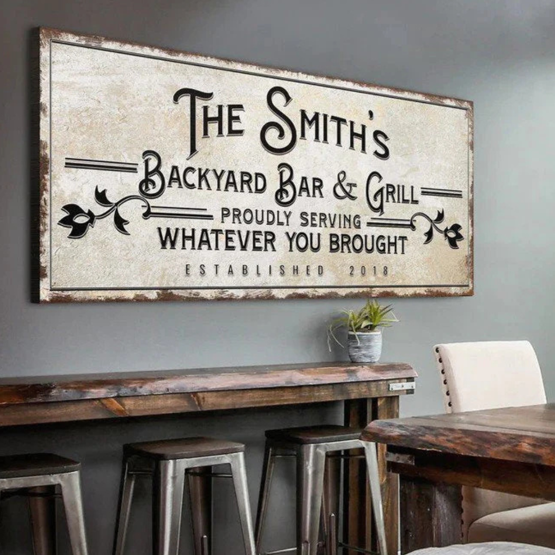Personalized Backyard And Grill Sign | Bowlift