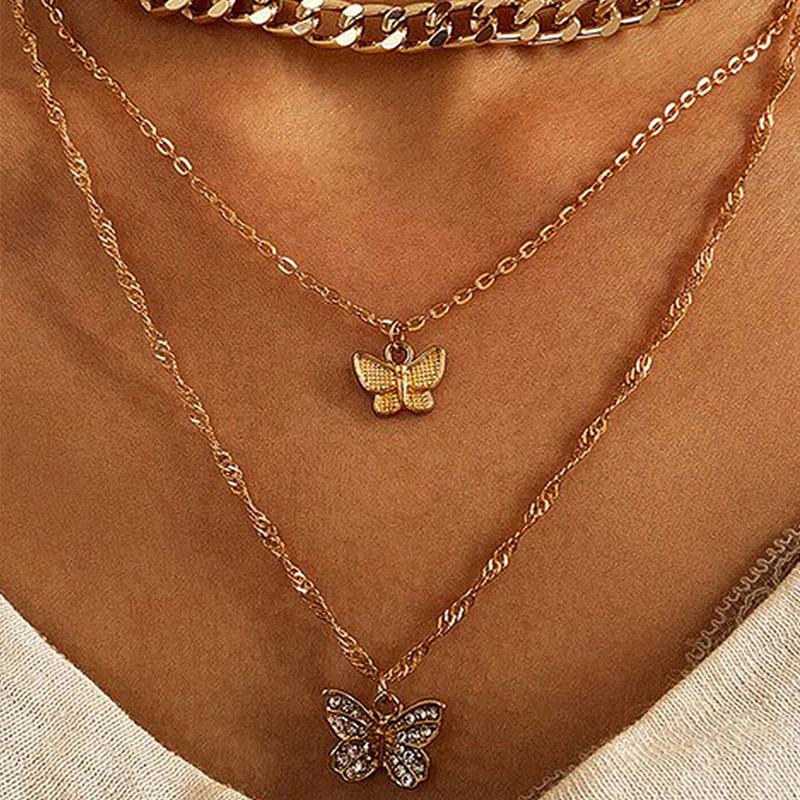 BowLift | Stacked Butterfly Pendant Necklace