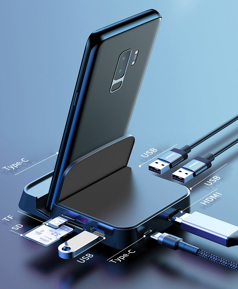 BowLift | 7-in-1 USB/Type-C To HDMI HUB Docking Station & Power Adapter
