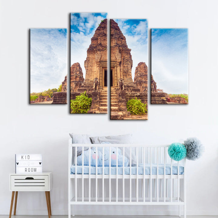 Ancient Temple 4 Piece - Canvas Wall Art Painting | Bowlift