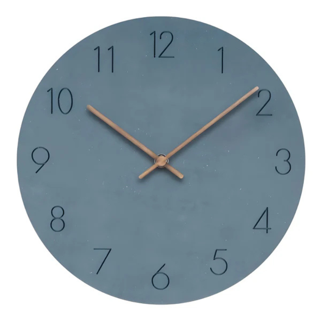 Large Wooden Wall Clock – Minimalist Design with Silent Movement | Bowlift