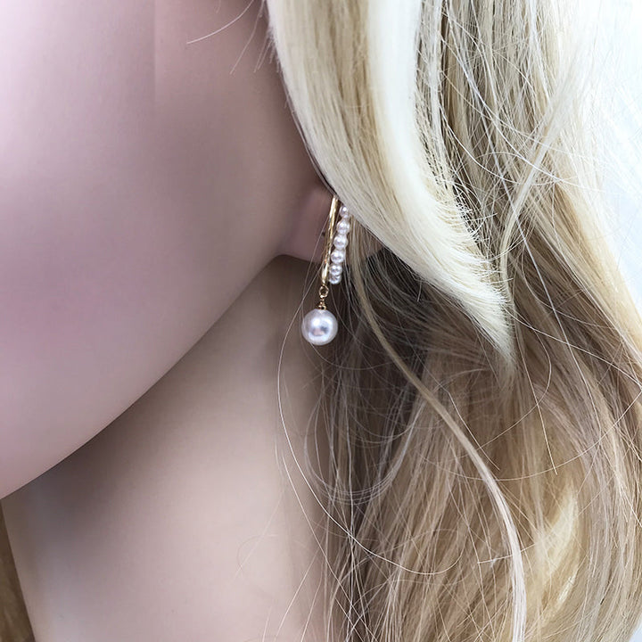 BowLift | Minimalist Simulated Round Small Pearl Ear Cuff Earrings For Women