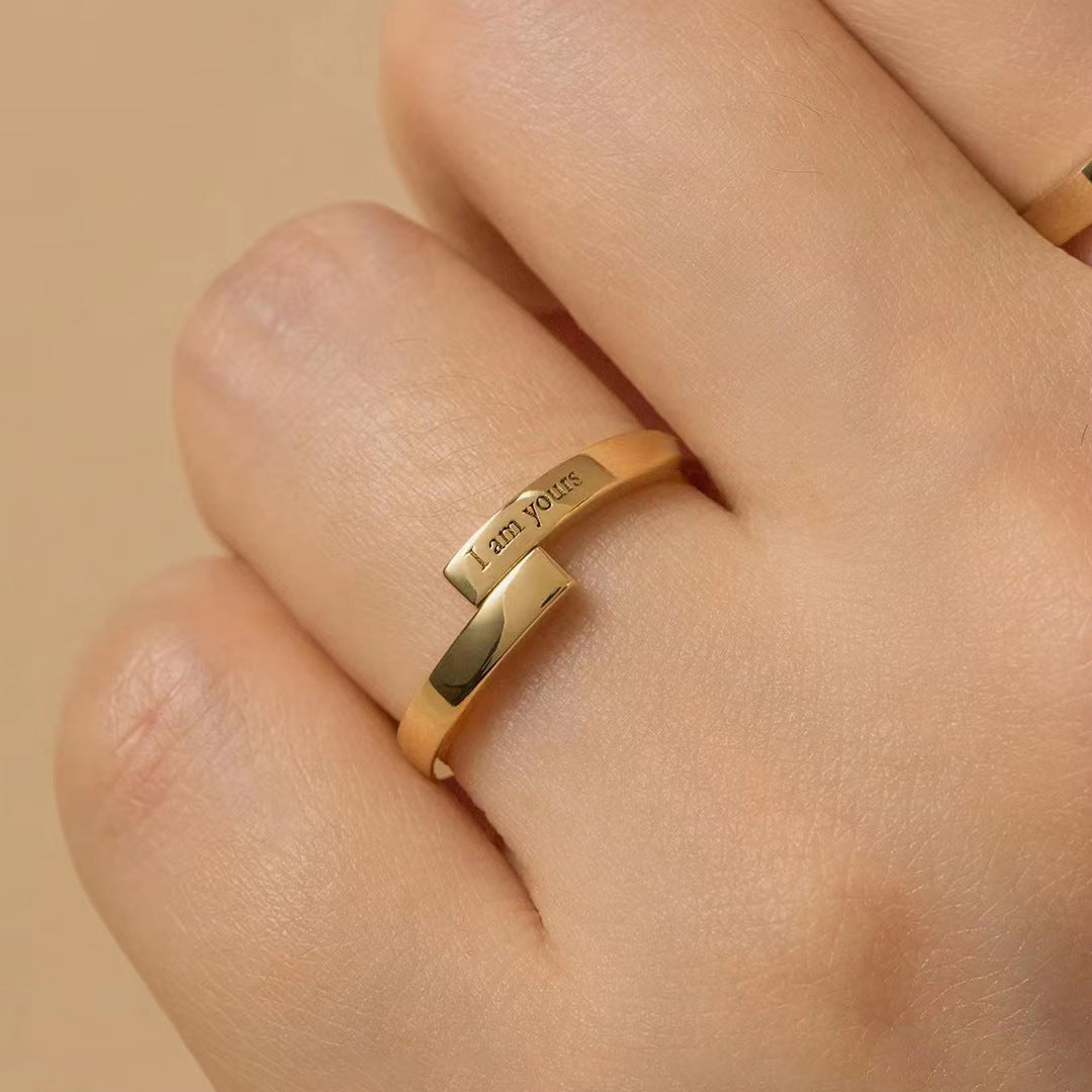 BowLift | Adjustable "I Am Yours & You Are Mine" Couples Rings Set