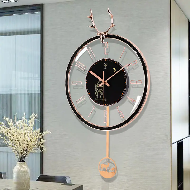Luxurious silent wall clock – Modern design with large dial for living room | Bowlift