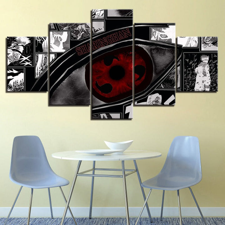 Naruto Sharingan Anime - 5 Piece Canvas Wall Art Painting | Bowlift