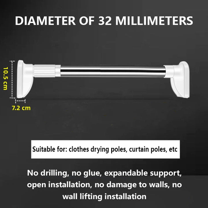 BowLift | Adjustable Drill-Free Rod – Stainless Steel Curtain Rod