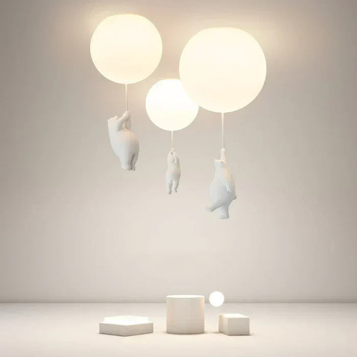 BowLift | CloudBear Kids Ceiling Light – Bear & Balloon LED Pendant Lamp for Nursery and Bedroom Decor