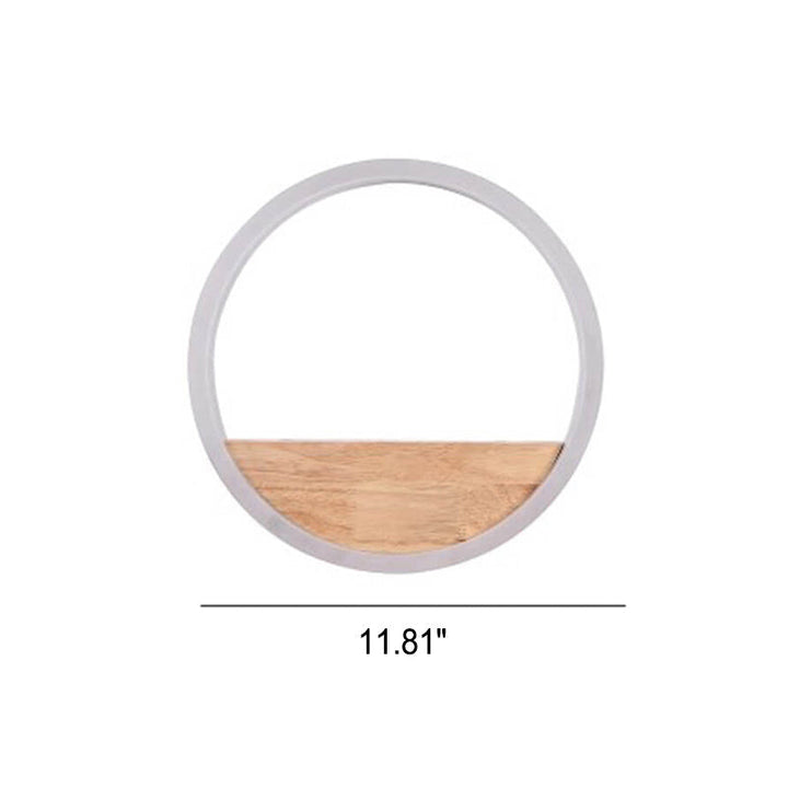 BowLift | Lumoshelf LED Wall Light | Solid Wood with Shelf | Round Wall Lamp | Warm & White Light