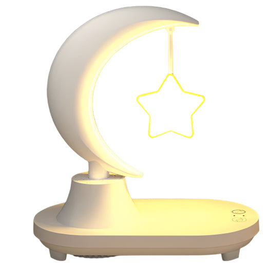 Moonsphere wireless LED lamp with Bluetooth speaker and charger Bowlift