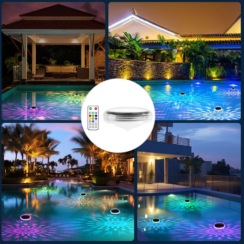 BowLift | 2 PCS - Timer Function Solar-Powered Pool Light with 3 Brightness Levels & 9 Colors