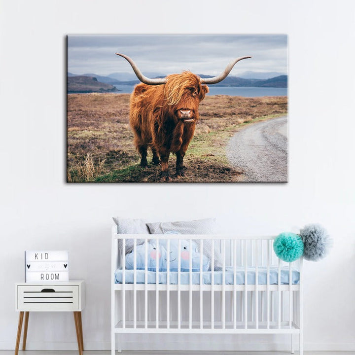 Beautiful Brown Cow - Canvas Wall Art Painting | Bowlift