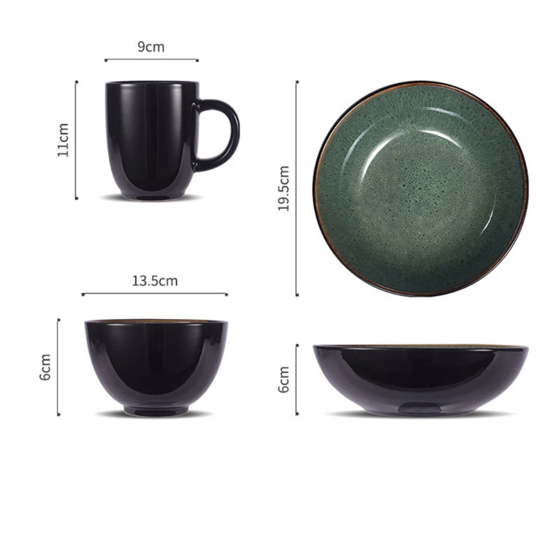Coimbra Glaze 5-Piece Dinnerware Set Bowlift