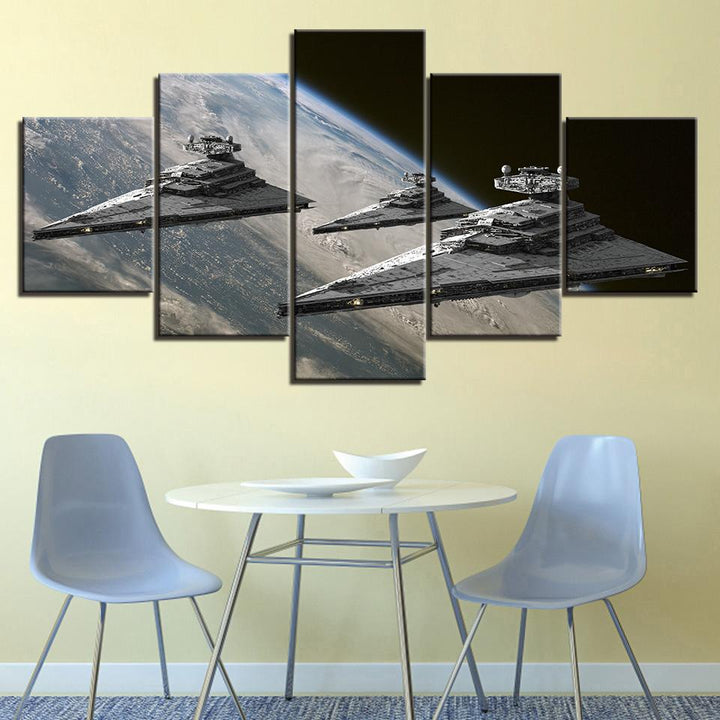 Ships In Space - Canvas Wall Art Painting | Bowlift