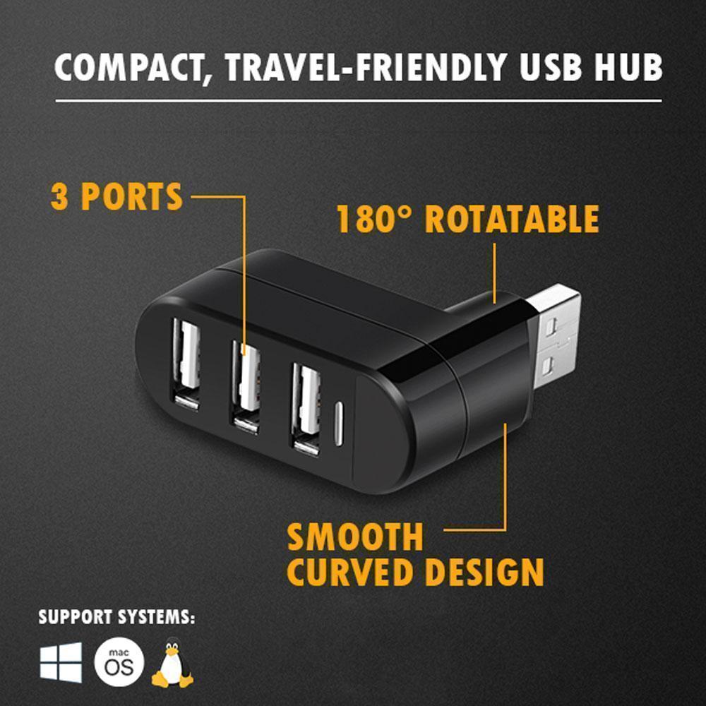BowLift | Mini rotatable 3-Port USB Hub