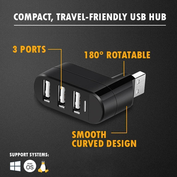 BowLift | Mini rotatable 3-Port USB Hub