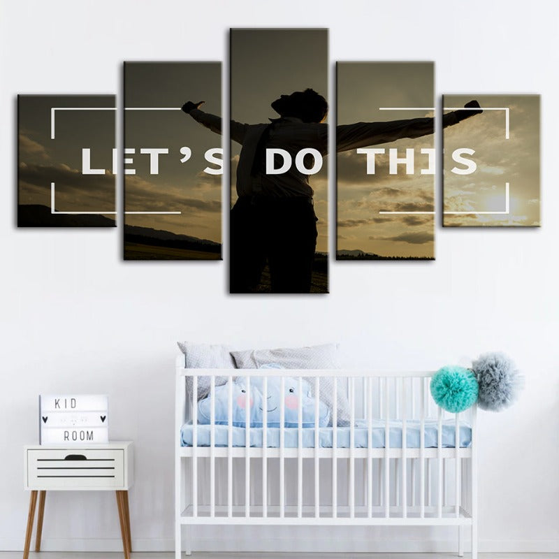 5 Piece Let's Do This - Canvas Wall Art Painting | Bowlift