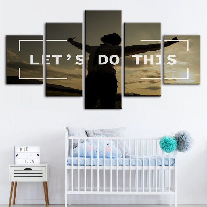 5 Piece Let's Do This - Canvas Wall Art Painting | Bowlift