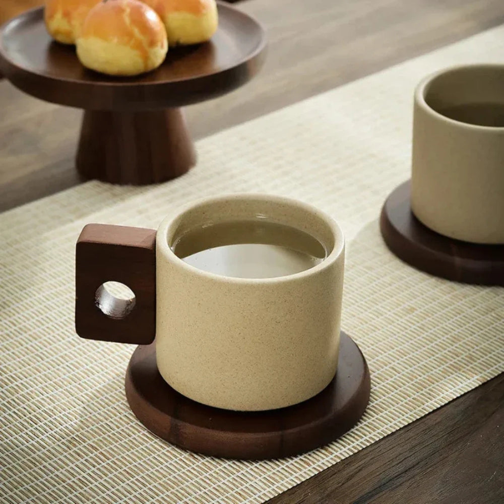 BowLift | Modernist Ceramic Wooden Pallet Mug