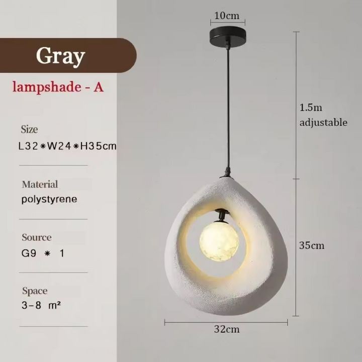 BowLift | Japanese Wabi Sabi Pendant Lamp with Minimalist Design